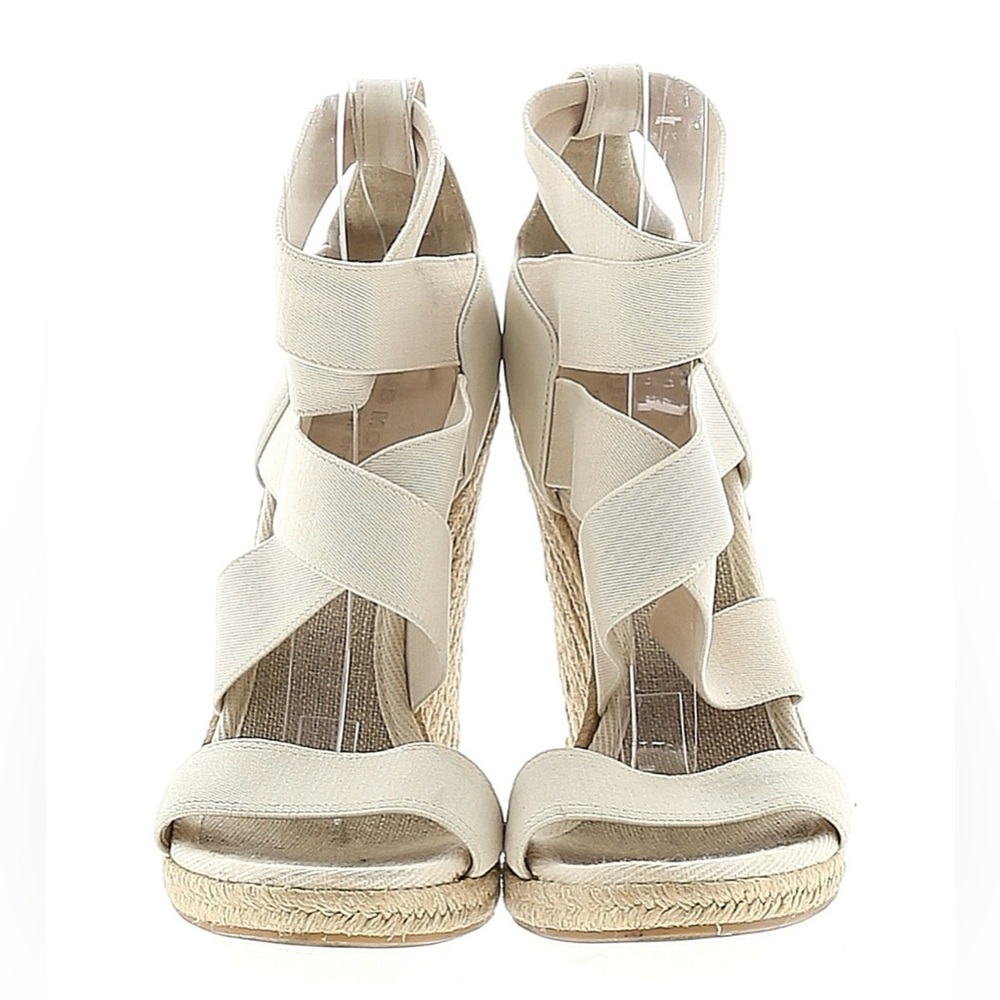 Club Monaco Tan Espadrille Wedge Sandals Ankle Strap EU 37.5 US 7